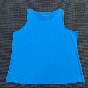 Susan Graver Womens 2X Blue Tank Top Modern Essentials Sleeveless Stretch Shirt